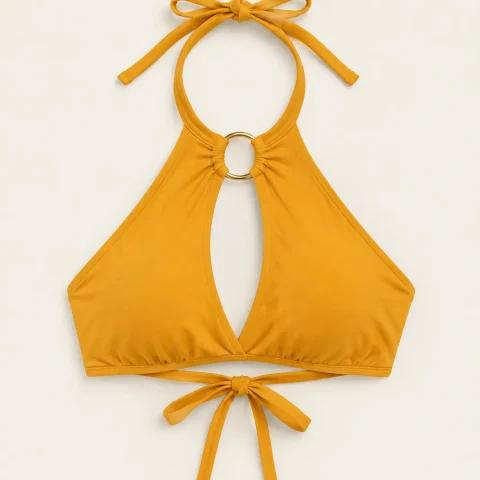 Apogee Halter Top, laid flat, front view