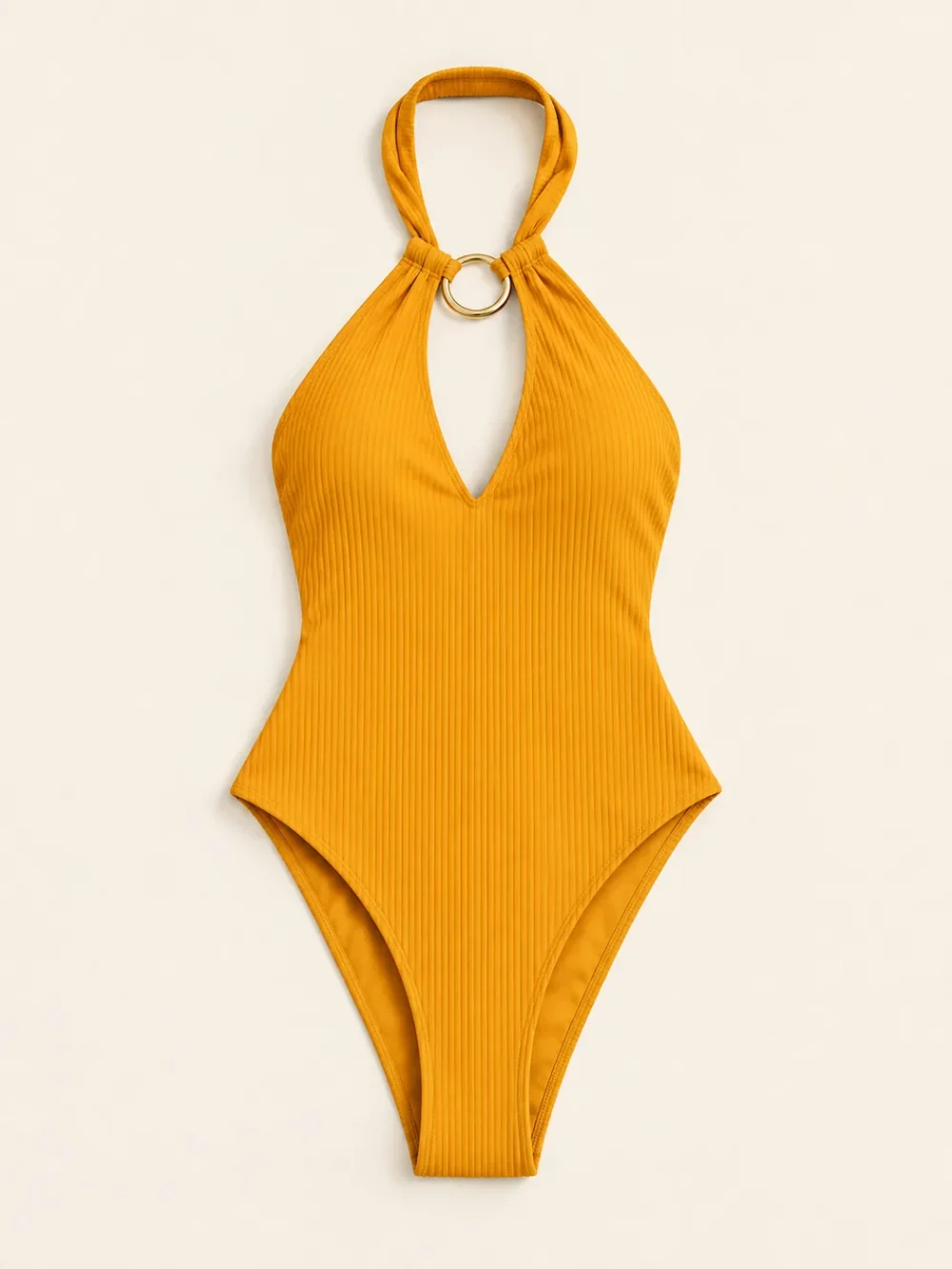 Corona Halter One-piece, laid flat, front view