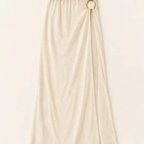 Halo Mesh Maxi Skirt, laid flat, front view