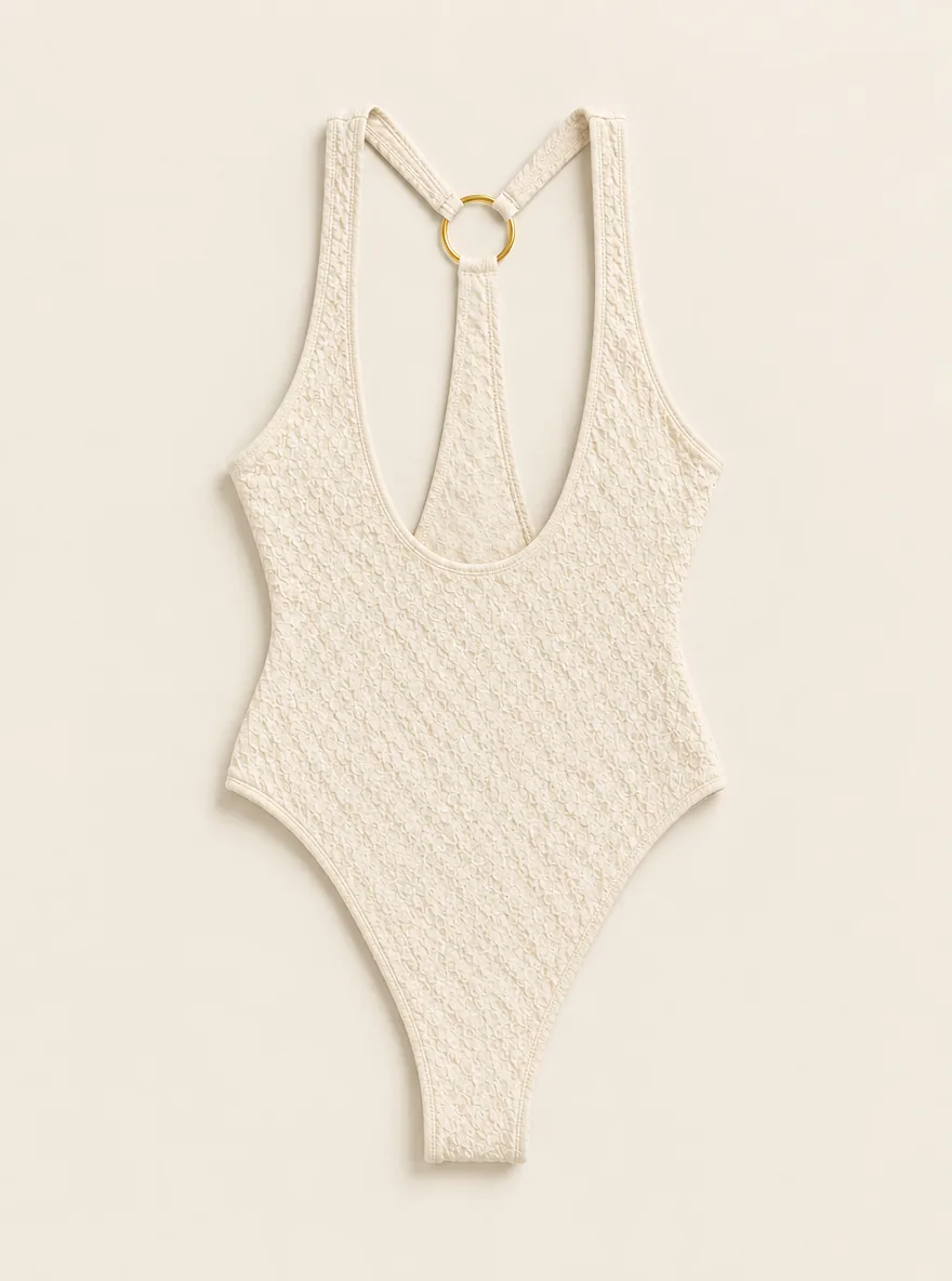 Lune Open-back One-piece, back view
