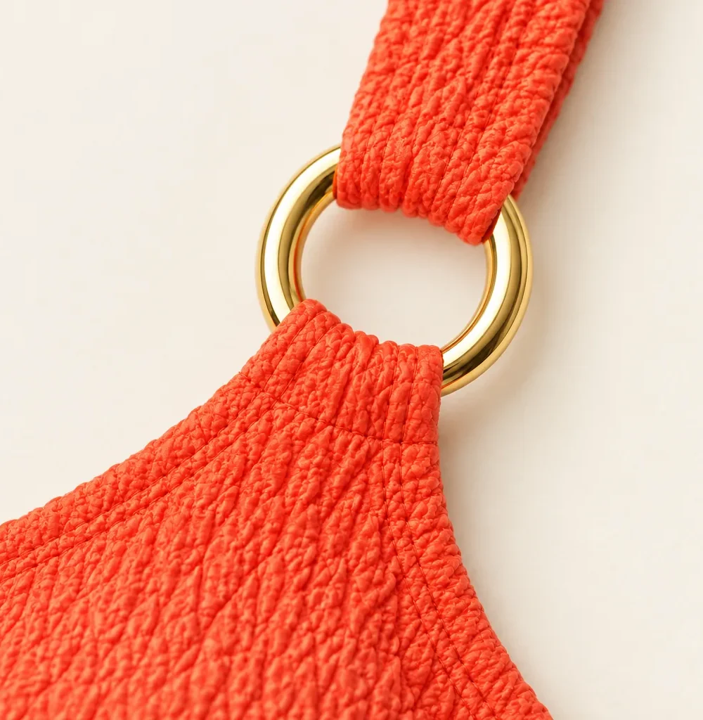 Lune One-shoulder Top, close-up of the gold ring