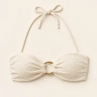 Orbit Twist Bandeau Top, laid flat, front view