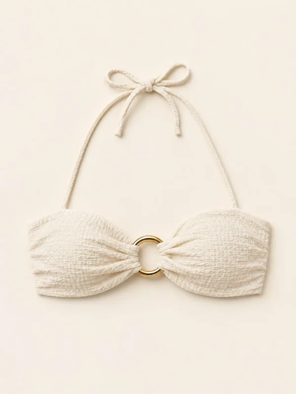 Orbit Twist Bandeau Top, laid flat, front view