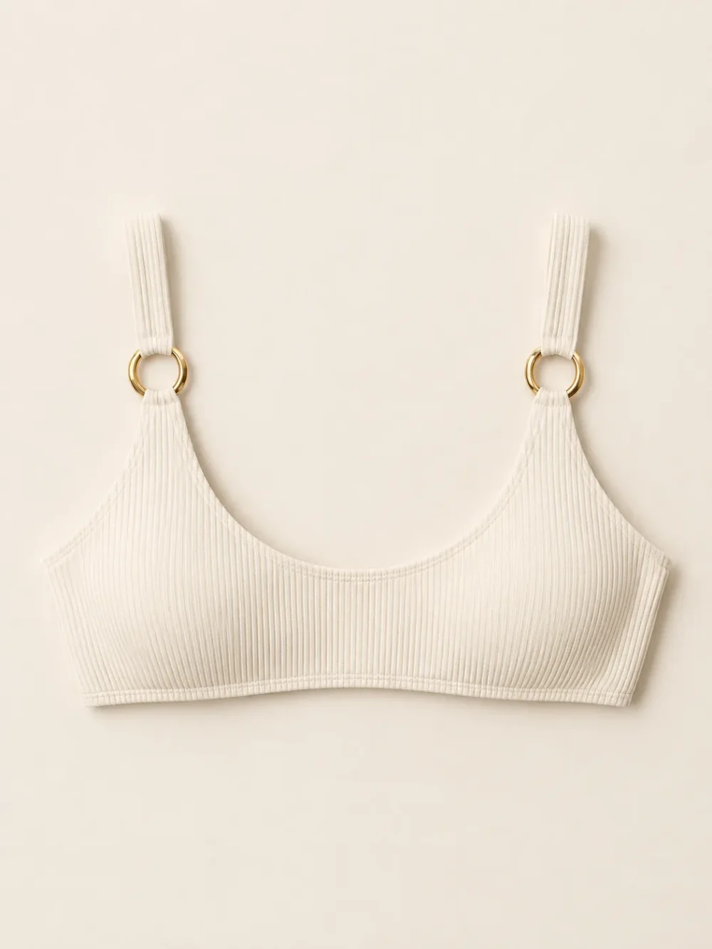 Perigee Scoop Top, laid flat, front view
