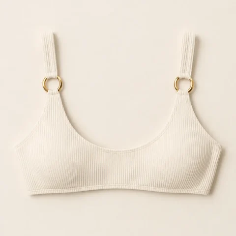 Perigee Scoop Top, laid flat, front view