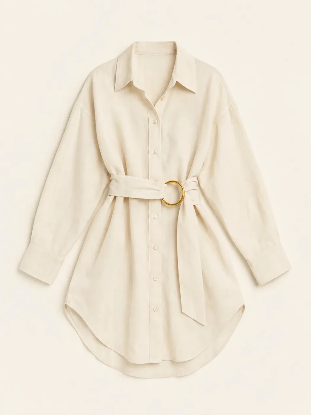 Ring-belt Beach Shirt, laid flat, front view