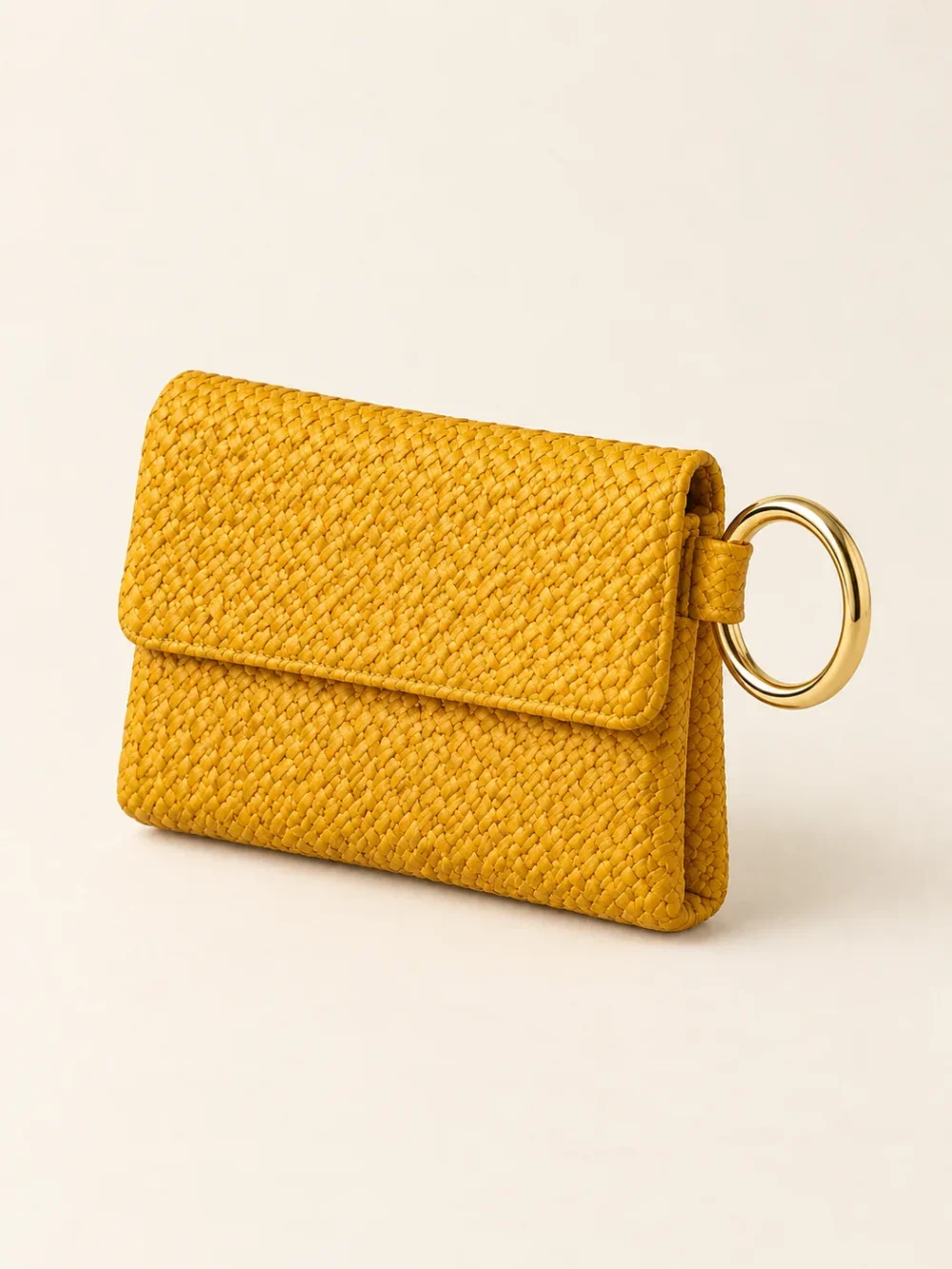 Ring-handle Beach Clutch, back view