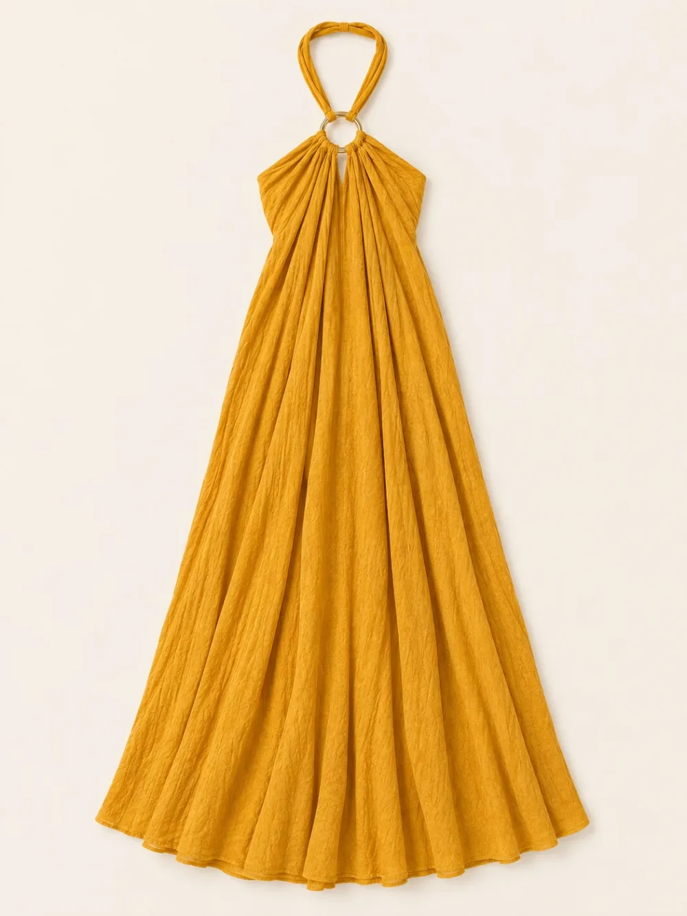 Ring-strap Gauze Maxi Dress, back view