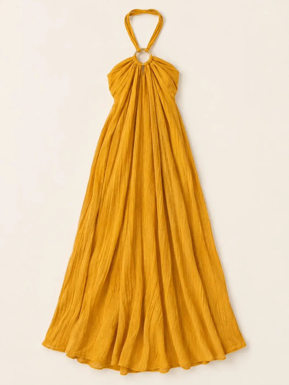 Ring-strap Gauze Maxi Dress, laid flat, front view