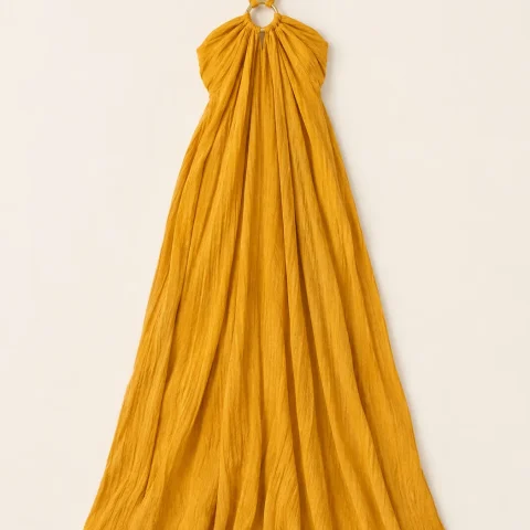 Ring-strap Gauze Maxi Dress, laid flat, front view