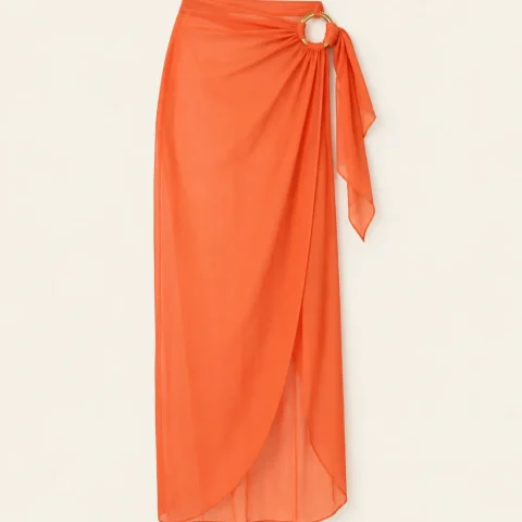 Ring-tie Long Sarong, laid flat, front view