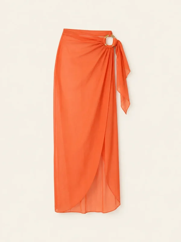 Ring-tie Long Sarong, laid flat, front view
