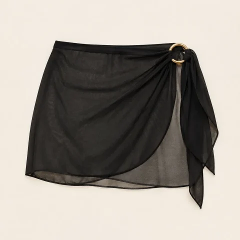 Ring-tie Mini Sarong, laid flat, front view