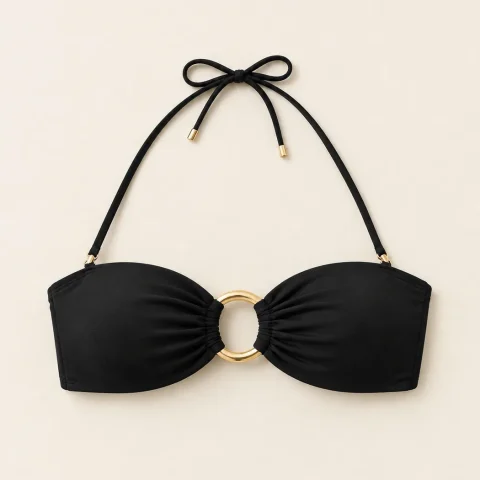 Saturn Bandeau Top, laid flat, front view