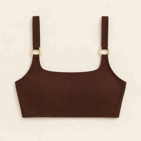 Zenith Square-neck Top, laid flat, front view