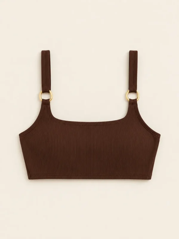Zenith Square-neck Top, laid flat, front view
