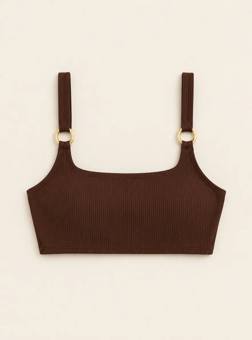 Zenith Square-neck Top, laid flat, front view